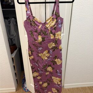 Zara Floral Purple and Yellow Women's Dress